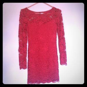 Red lace dress